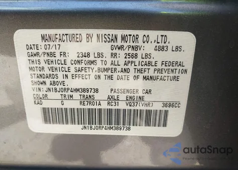 2017 Infiniti Qx50 z USA, uszkodzony, nr VIN JN1BJ0RP4HM389738